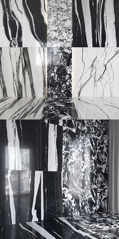 Architectural Design Floorgres B and W Marble miniset